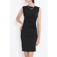 Black Dress with a Drawstring Waist - 12215.631.