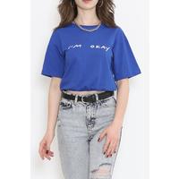 Beli Lastikli Crop Tişört Saks - 16550.1567.