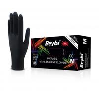 Beybi Nitrile ұнтағы жоқ тексеру қолғаптары Қара Үлкен