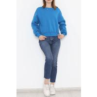 Bisiklet Yaka Sweat Saks - 425.1145.