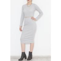 Crew Neck Dress Gray - 472932.1567.