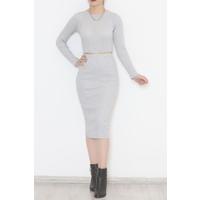 Crew Neck Dress Gray - 472932.1567.