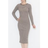 Crew Neck Dress Beige-brown - 472932.1567.