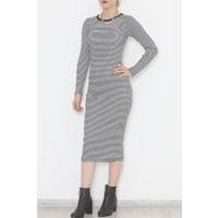 Crew Neck Dress Black and White - 472932.1567.