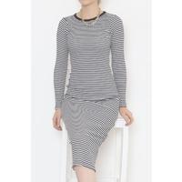 Crew Neck Dress Black and White - 472932.1567.