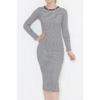 Crew Neck Dress Black and White - 472932.1567.