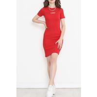 Crew Neck Embroidered Camisole Dress Red - 15778.1567.