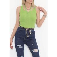 Stone-trimmed V-Neck Undershirt Green - 951.1019.