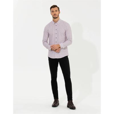 Pierre Cardin Burgundy Slim Fit Long Sleeve Shirt 1460922.VR014