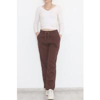 Tube Leg Sweatpants Brown - 12326.5238.