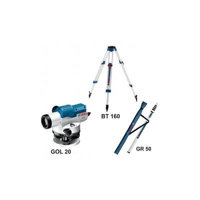 Bosch GOL 20 D+BT 160 Tripod+GR 500 Mira 100 Metre Optik Nivelman