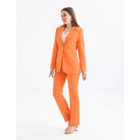 Atlas Suit Orange with Brooch Detail Gold Buttons