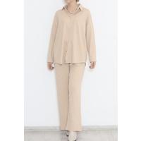 Twisted Shirt Suit Beige - 12585.1254.