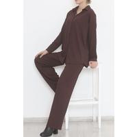 Twisted Shirt Suit Acıkahve - 12585.1254.