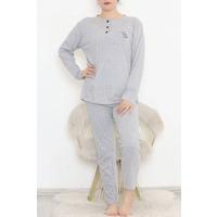 Büyük Beden Pijama Takımı Gri - 744.1287.