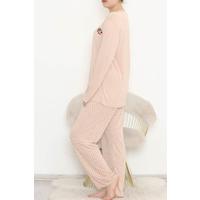 Büyük Beden Pijama Takımı Bej - 744.1287.