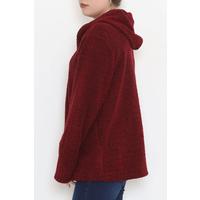 Plus Size Plush Coat Claret Red - 10358.107.