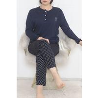 Plus Size Pajama Set Navy Blue - 12522.1048.