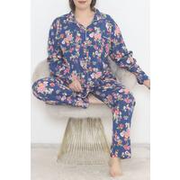 Plus Size Buttoned Pajama Set Indigo - 12521.1048.