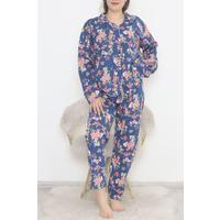 Plus Size Buttoned Pajama Set Indigo - 12521.1048.