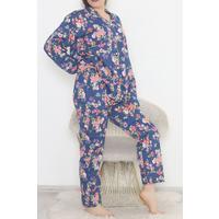 Plus Size Buttoned Pajama Set Indigo - 12521.1048.