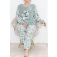 Plus Size Fleece Pajama Set Mint - 12533.1049.