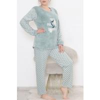 Plus Size Fleece Pajama Set Mint - 12533.1049.