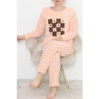 Plus Size Fleece Pajama Set Salmonbrown - 12533.1049.