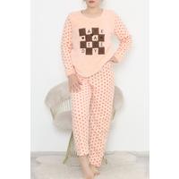 Plus Size Fleece Pajama Set Salmonbrown - 12533.1049.