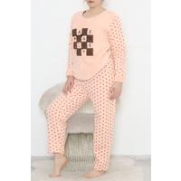 Plus Size Fleece Pajama Set Salmonbrown - 12533.1049.