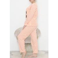 Plus Size Fleece Pajama Set Salmonbrown - 12533.1049.