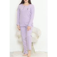 Büyük Beden İnterlok Pijama Takımı Lila1 - 17084.1048.