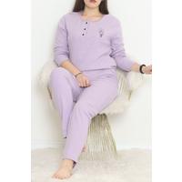 Büyük Beden İnterlok Pijama Takımı Lila1 - 17084.1048.