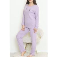 Büyük Beden İnterlok Pijama Takımı Lila1 - 17084.1048.