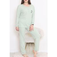 Büyük Beden İnterlok Pijama Takımı Mint - 17084.1048.