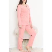 Büyük Beden İnterlok Pijama Takımı Pembe - 17084.1048.