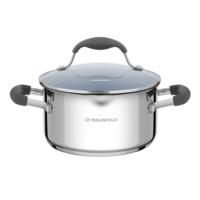 Stainless steel saucepan with glass lid, 18 cm, 2.2 l. MAUNFELD LAURA MCS22S08GR