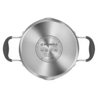 Stainless steel saucepan with glass lid, 18 cm, 2.2 l. MAUNFELD LAURA MCS22S08GR