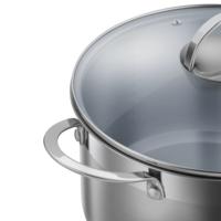 Stainless steel saucepan with glass lid, 24 cm, 5.8 l . MAUNFELD GERDA MCS58S07