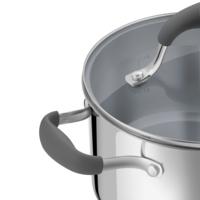 Stainless steel saucepan with glass lid, 18 cm, 2.2 l. MAUNFELD LAURA MCS22S08GR