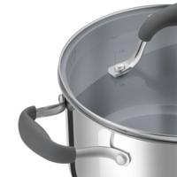 Stainless steel saucepan with glass lid, 20 cm, 3.1 l . MAUNFELD LAURA MCS31S08GR