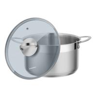 Stainless steel saucepan with glass lid, 24 cm, 5.8 l . MAUNFELD GERDA MCS58S07