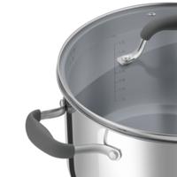 Stainless steel saucepan with glass lid, 24 cm, 5.6 l. MAUNFELD LAURA MCS56S08GR