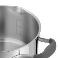 Stainless steel saucepan with glass lid, 18 cm, 2.2 l. MAUNFELD LAURA MCS22S08GR