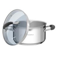 Stainless steel saucepan with glass lid, 20 cm, 3.1 l . MAUNFELD LAURA MCS31S08GR