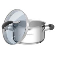 Stainless steel saucepan with glass lid, 18 cm, 2.2 l. MAUNFELD LAURA MCS22S08GR