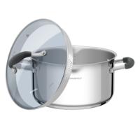 Stainless steel saucepan with glass lid, 24 cm, 5.6 l. MAUNFELD LAURA MCS56S08GR