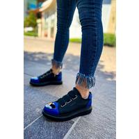 CH251 GST Mirror Furry Women's Shoes BLACK/SAX BLUE