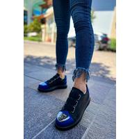 CH251 GST Mirror Furry Women's Shoes BLACK/SAX BLUE