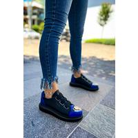 CH251 GST Mirror Furry Women's Shoes BLACK/SAX BLUE